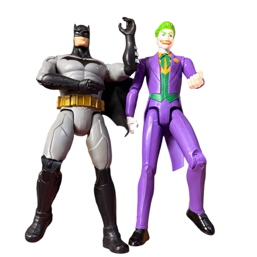 Batman and Joker, DC Comics 12" Action Figures in Good Preowned Condition