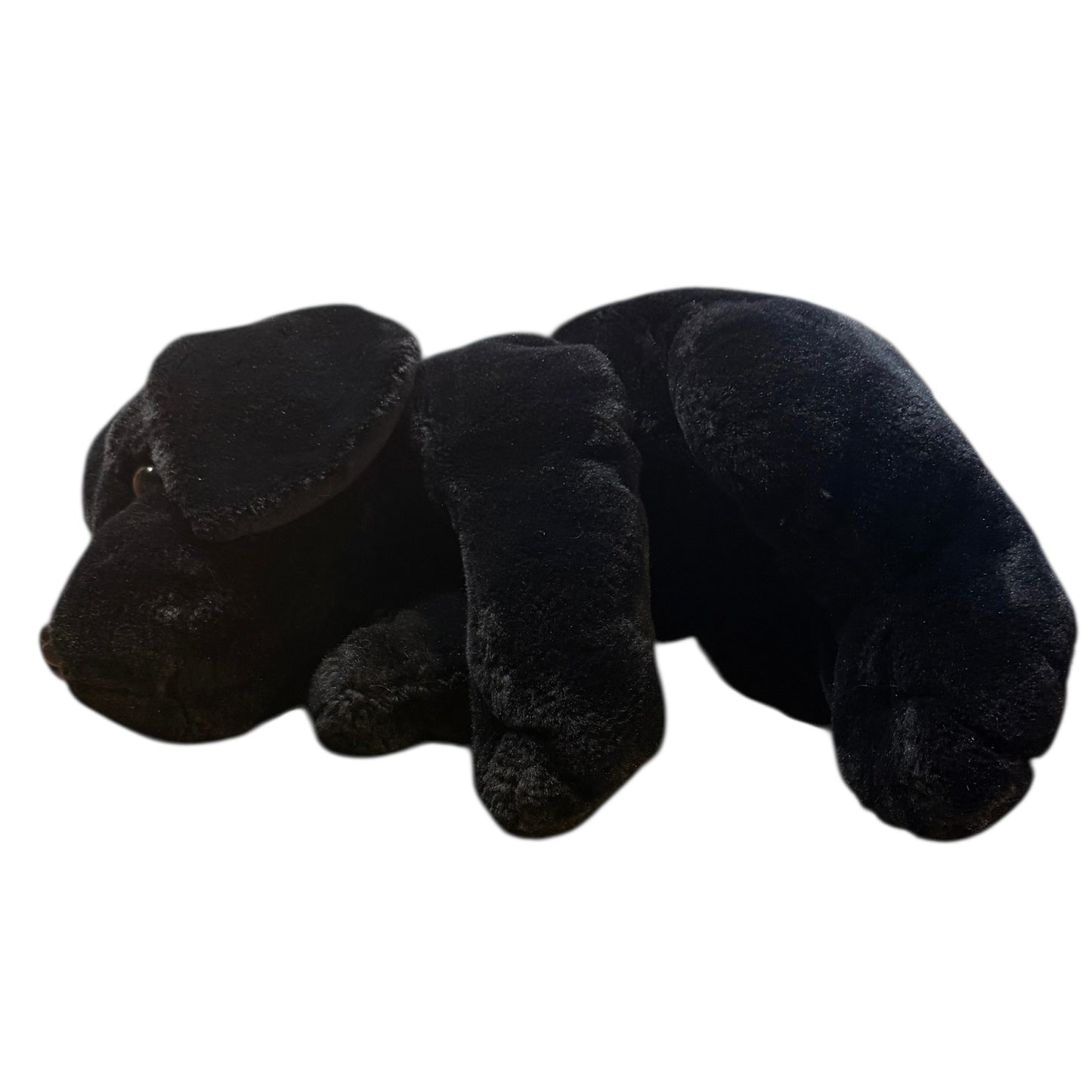22" Labrador Retriever Plush Stuffed Animal Toy, Sleek Black Coat, Shiny Glass Eyes, EUC