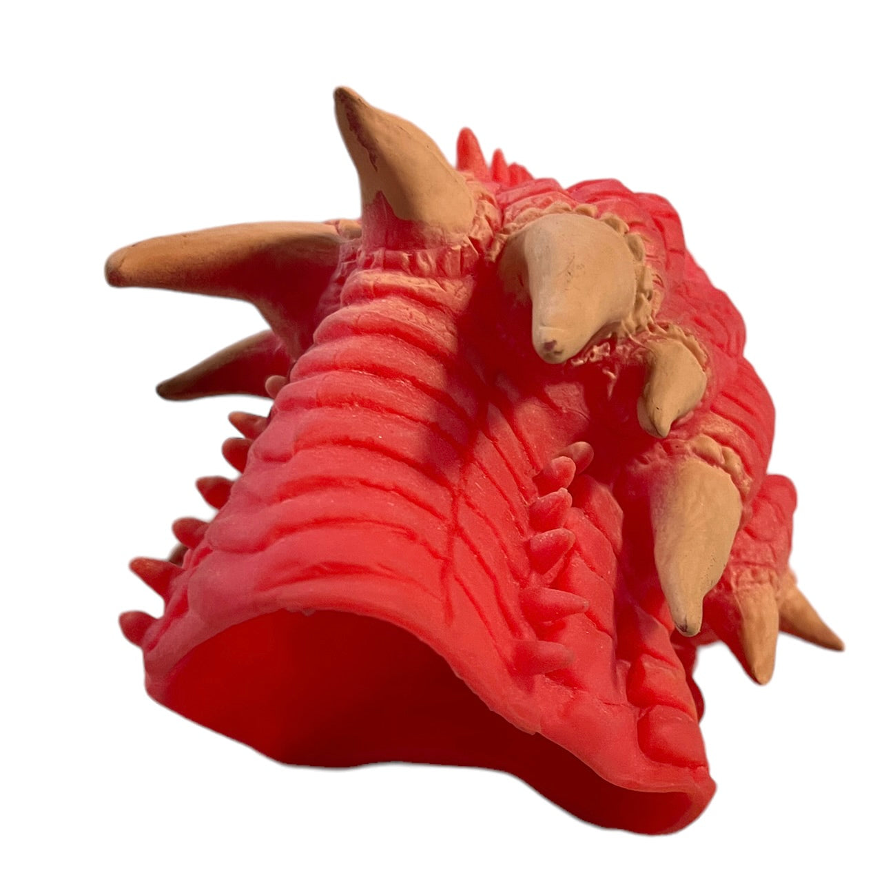 Schylling Fire-Breathing RED Dragon, Soft Stretchy Rubber Hand Puppet 6" Yellow Eyes