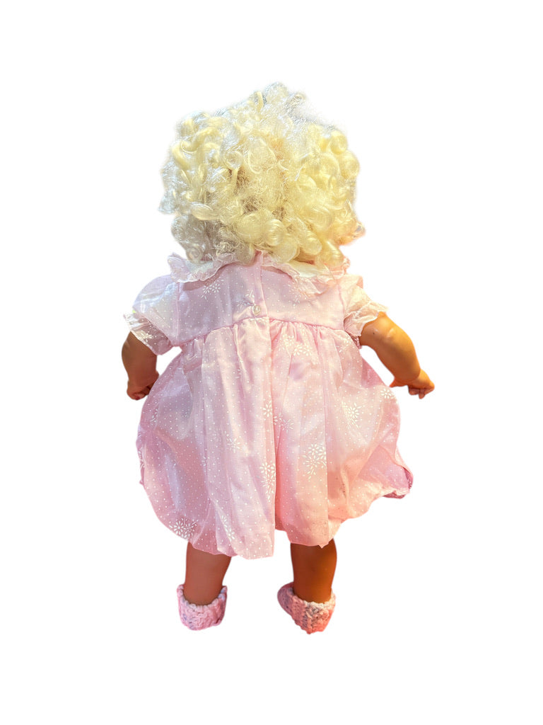 Lovely Platinum Haired 20" Realistic Baby/Toddler Doll, Blue Open/Shut Eyes & Two Tiny Teeth!