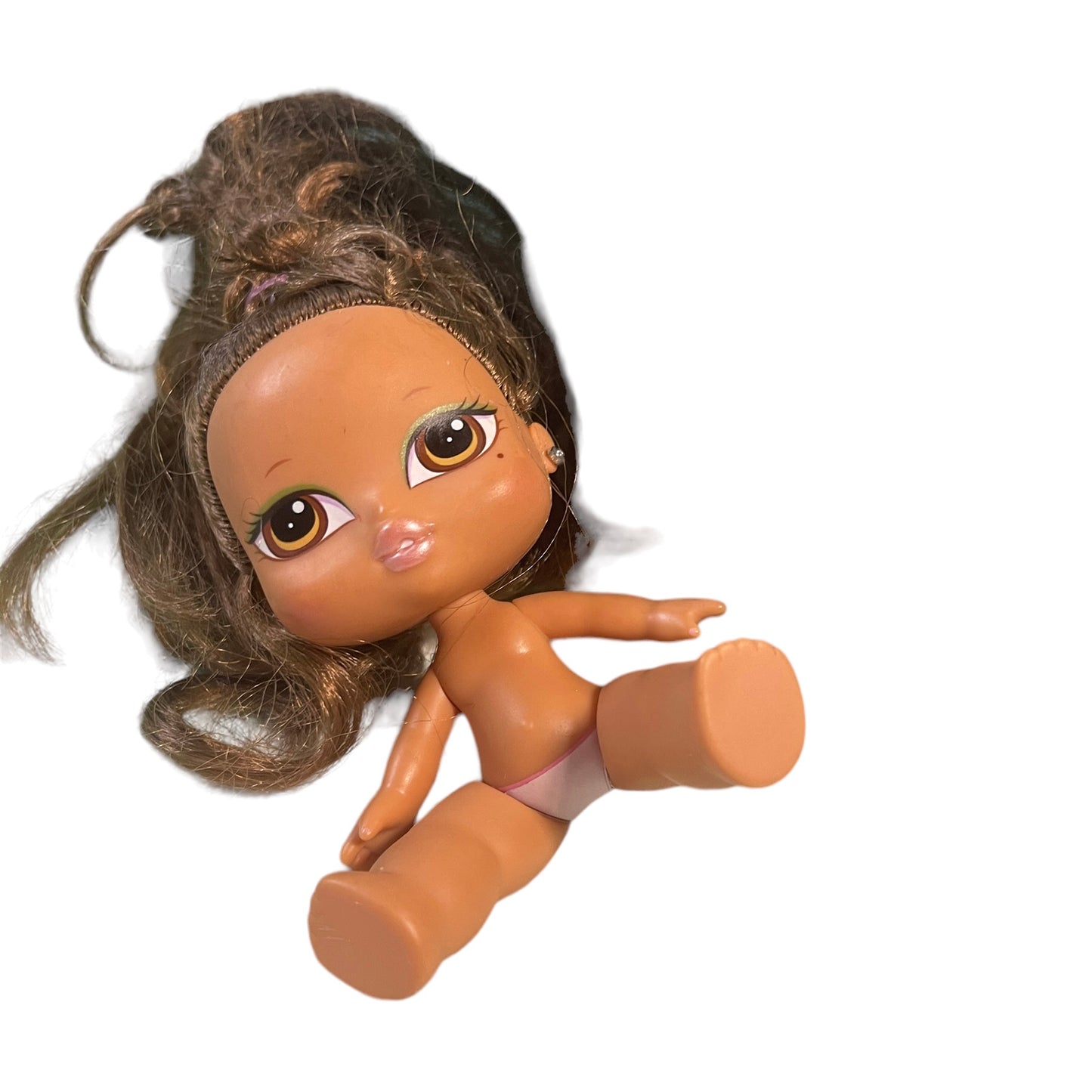 Bratz Babyz Angelz, 'Yasmin,' 5" Posable Vinyl Doll Luxurious Brown Hair and Shiny Earrings