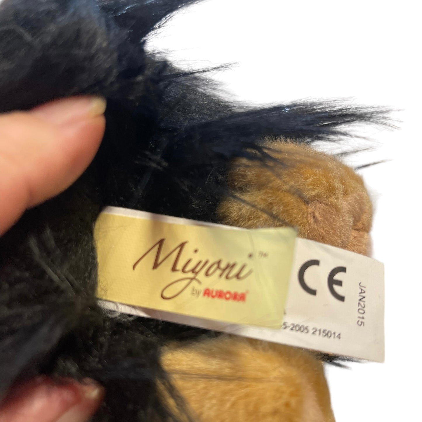 Realistic Aurora Miyoni Stuffed Yorkshire Terrier 9" Plush Preowned with Collar Crystal & Tags EUC