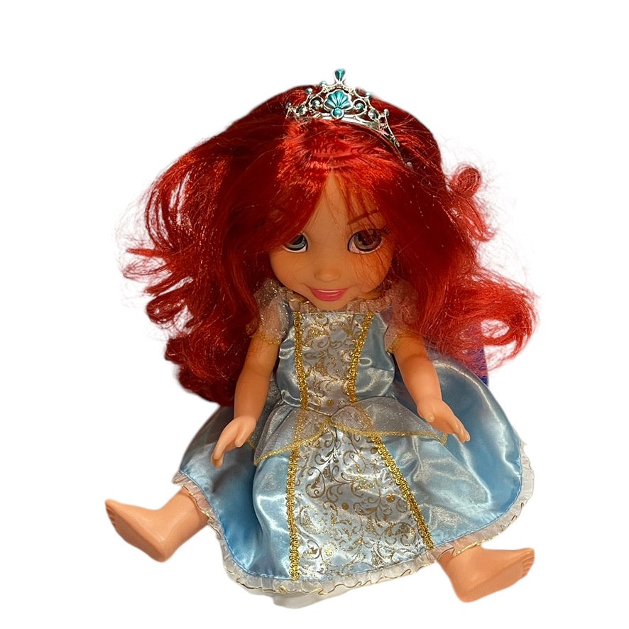 Disney Jakks Pacific Princess Ariel Toddler Doll with Luxurious Red Hair, Tiara, Blue & Gold Dress