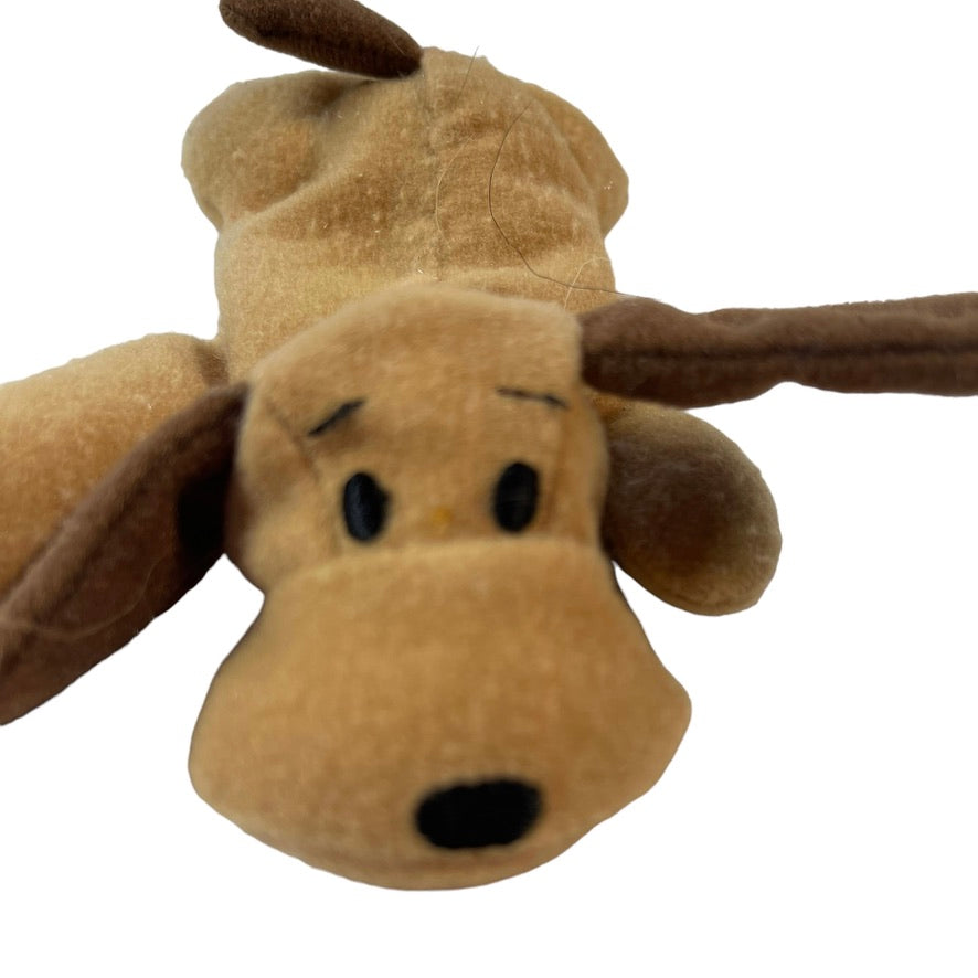 Tiny 6" Hound Dog Stuffed Animal Toy Tan Body, Brown Ears,Tail & Black Embroidered Face