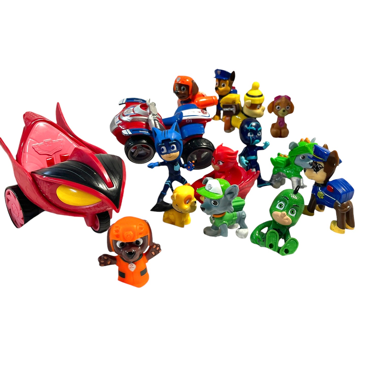 PJ Masks Mixed Lot of 14 Great Paw Patrol Action Figures and Vehicles Toys/Cake Toppers