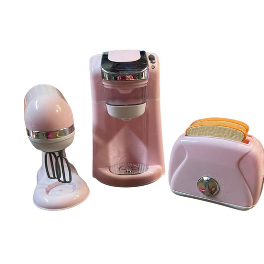 Pink Playgo Gourmet CoffeeMaker, Toaster & Mixer