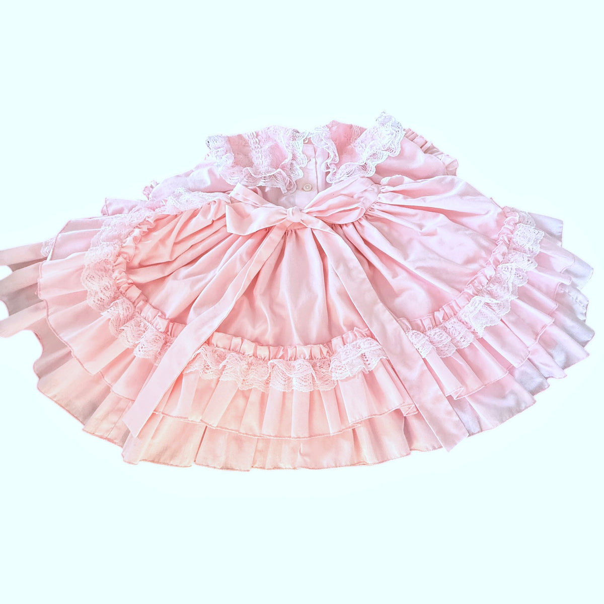 Exquisite Pink Ruffled Circle Dress, Vintage Preowned Size 2T-4T, A Real Treasure! EVC