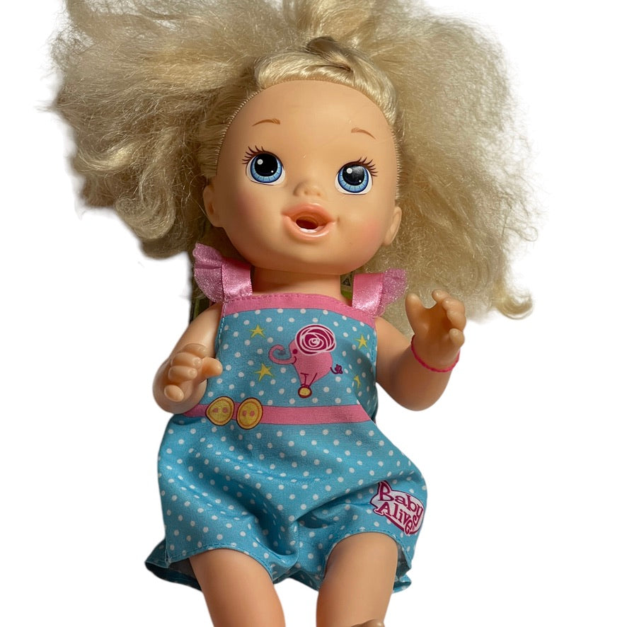 Baby Alive 12" Doll, Long Blond Hair & Blue Eyes, Pink Heart Bracelet and Baby Alive Romper