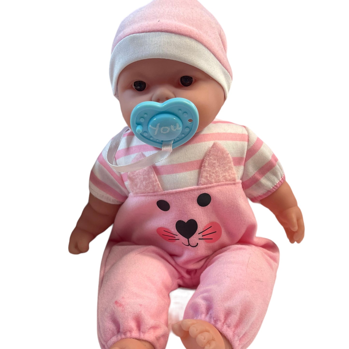 Berenguer 12" Baby in Pink with Soother/Pacifier on Good Preowned Condition