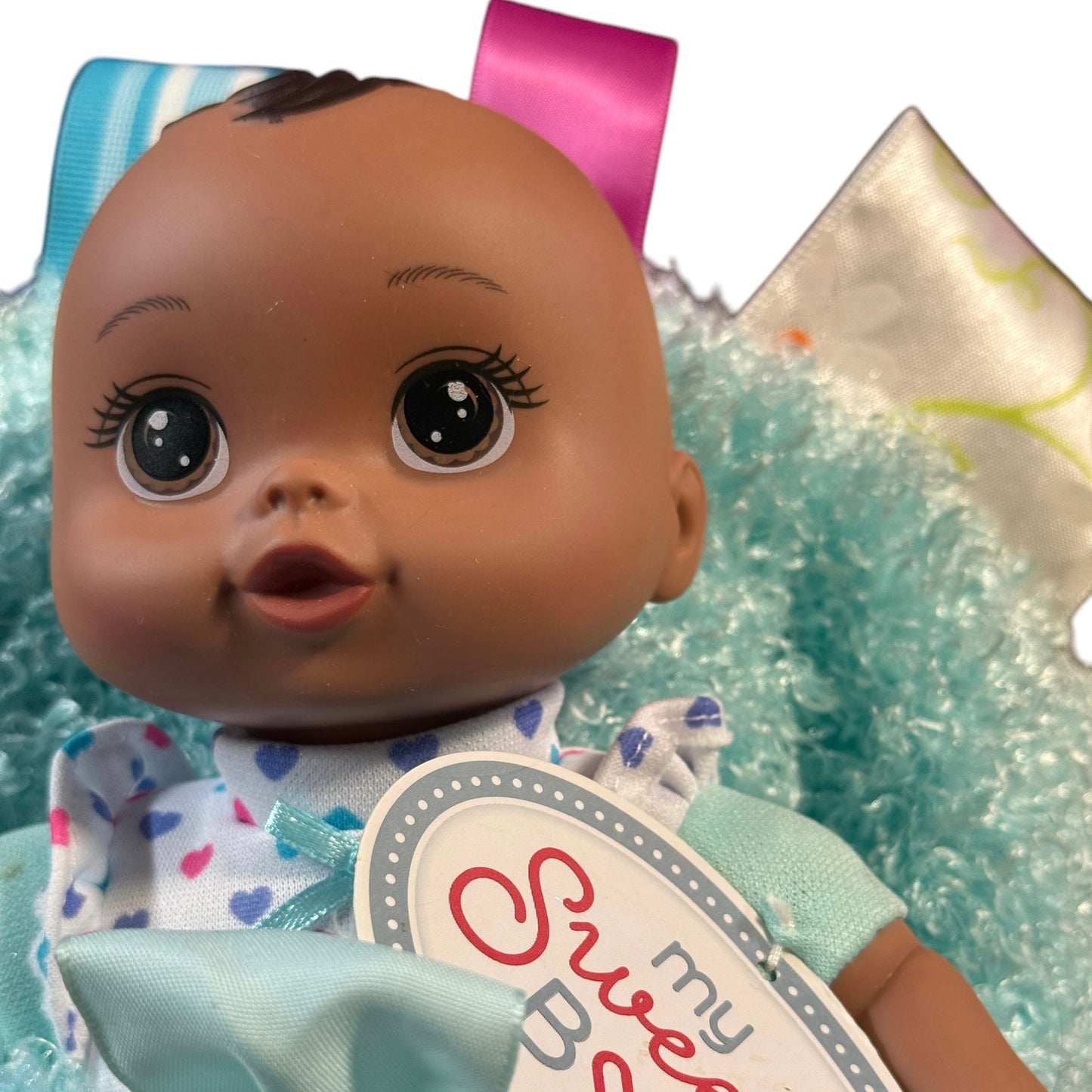 My Sweet Baby, 8" Walmart Vinyl African American Baby Doll & Hndmade Lovey- Adorable!