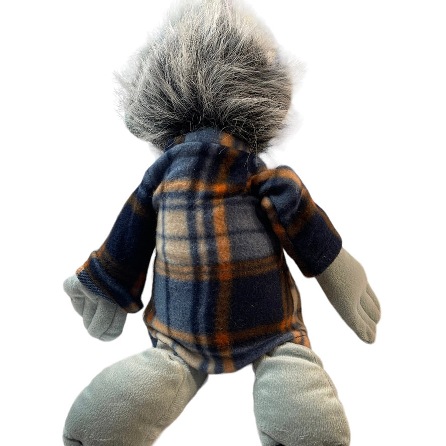 ZOMBIE PARTY Walker Ghoul Plush Doll  by KELLYTOY , Plaid Housecoat UWT