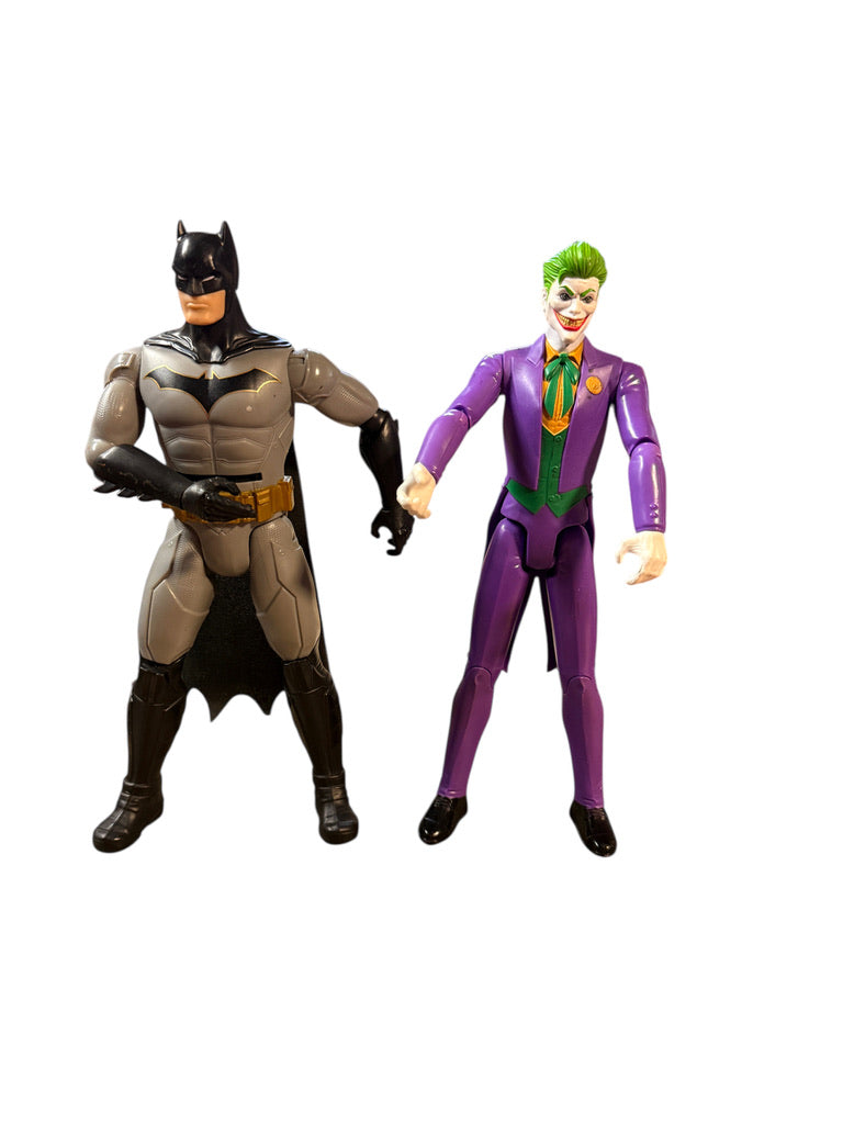 Batman and Joker, DC Comics 12" Action Figures in Good Preowned Condition