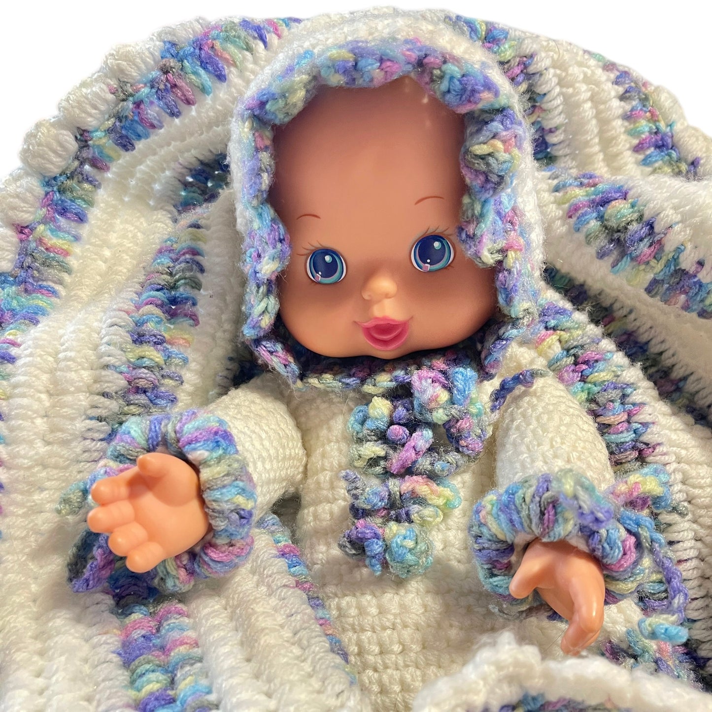 Beautiful Handmade Baby, Vinyl Face and Handmade Body,Blanket and Cap, Preowned in EUC