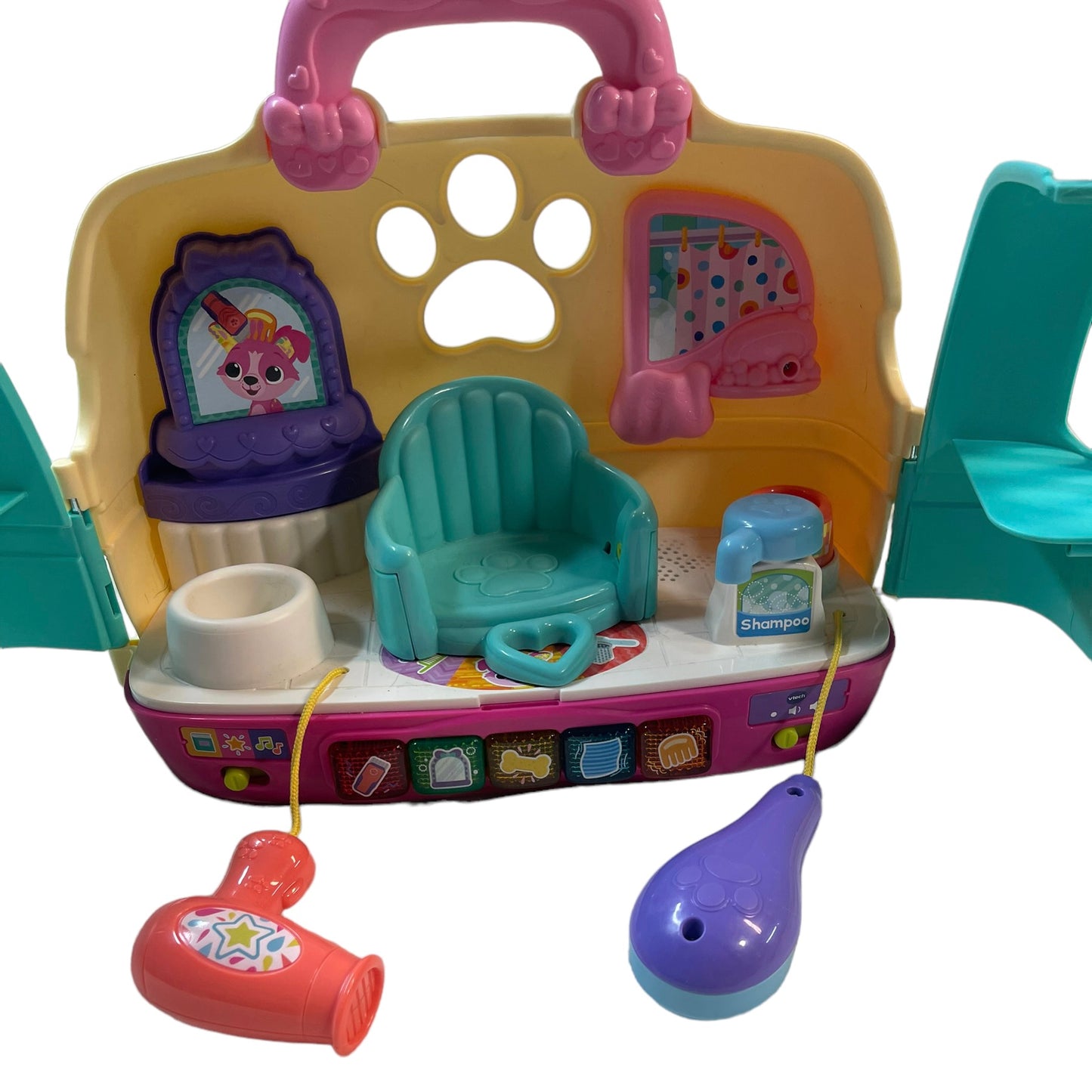 Vtech Glam & Go Puppy Salon Interactive Playset 100+ Sounds Preowned Toy