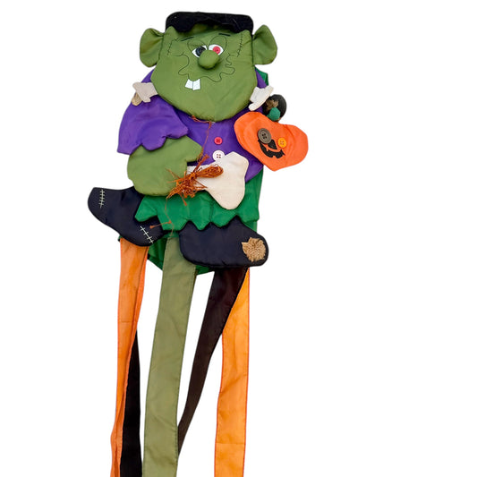 Frankenstein Nylon Decorative Windsock Whimsical Halloween Decoration by Dandee, Preowned