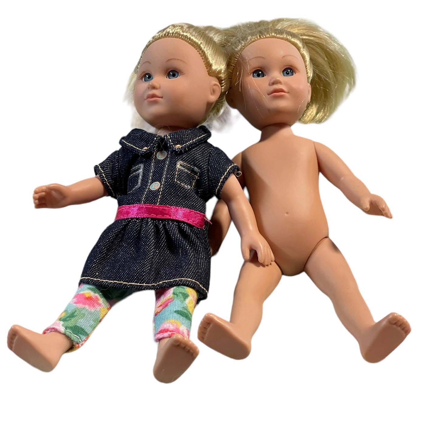 My Life Miniature Dolls, Lot of 2 Cititoy 2013 Blond, Blue Eyed Twins One Original Outfit  Preowned