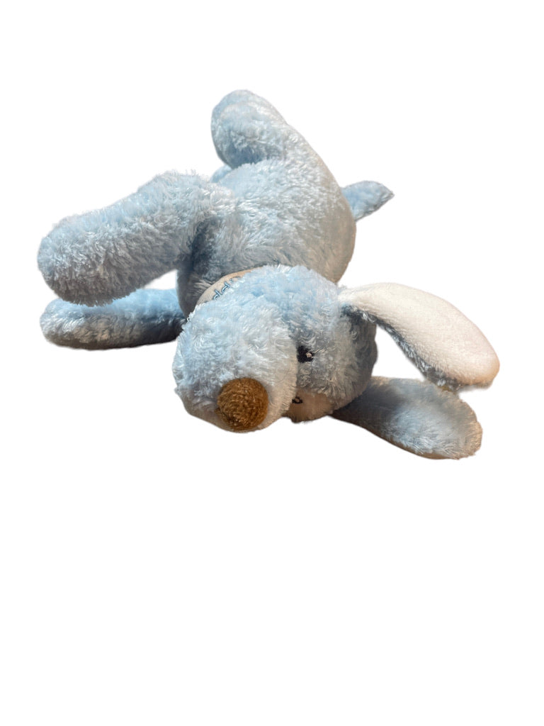 Baby Gund My First Puppy 5765  8" Laying Down Blue Dog with White Embroidered Collar Stuffed Toy