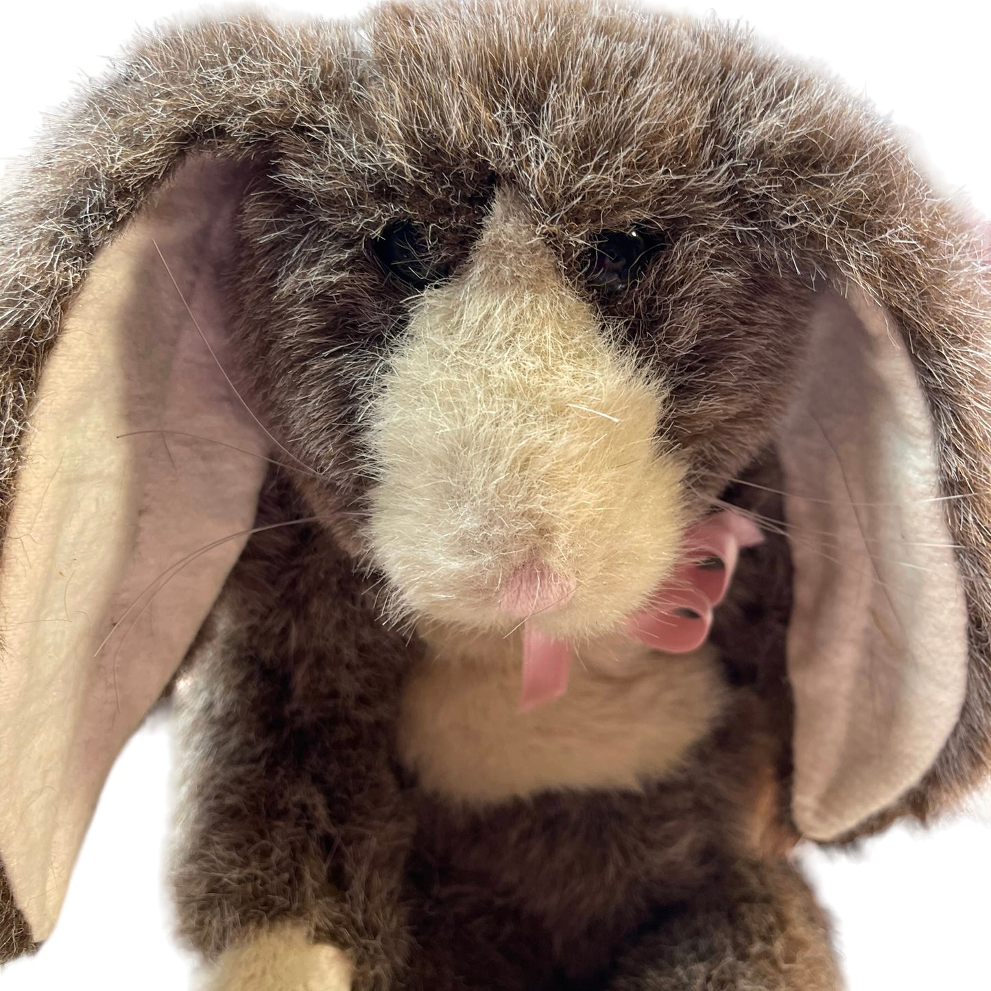 Vintage 1991 Boyd's Bears Weighted Bunny Rabbit Hare, Long Floppy Ears Pink Bow