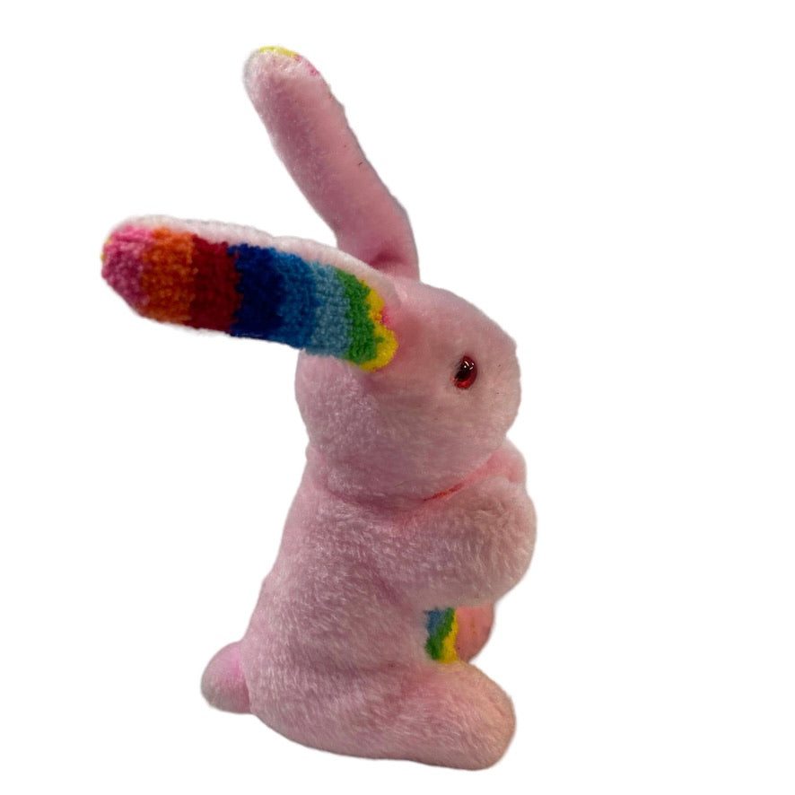 Best Made Toys Easter Bunny, Pink with Red Eyes Rainbow Terrycloth Ears & Torso