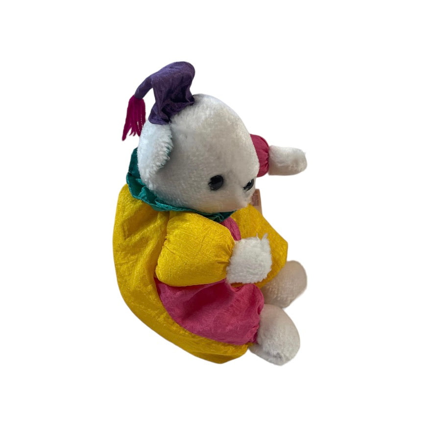 Jolly Jumper Plush & Nylon 1993 Jewel Toned Puffy Pal  Clown Bear 8" in GUC