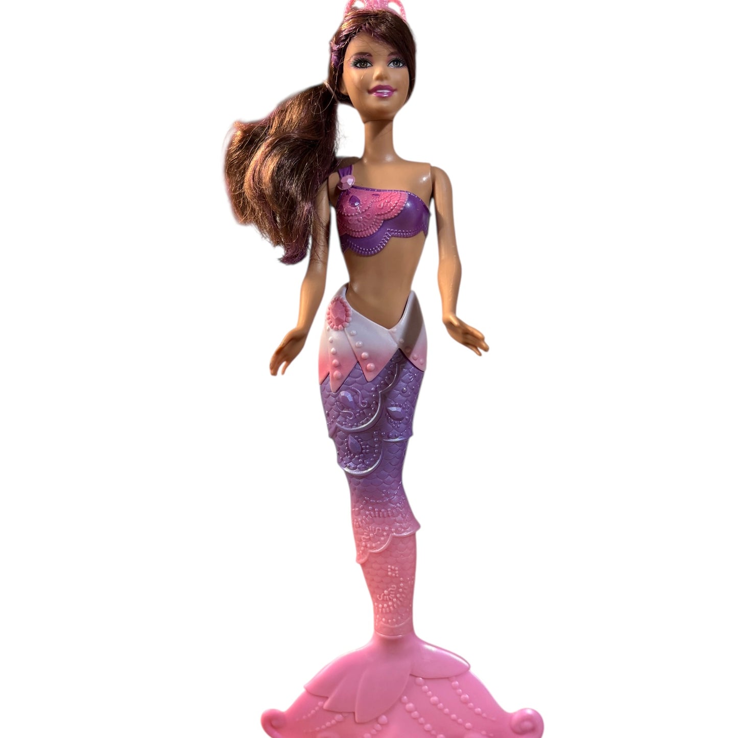 Barbie Dreamtopia Mermaid Doll with Pink & Lavender Fins, Brunette Hair with Purple Streaks