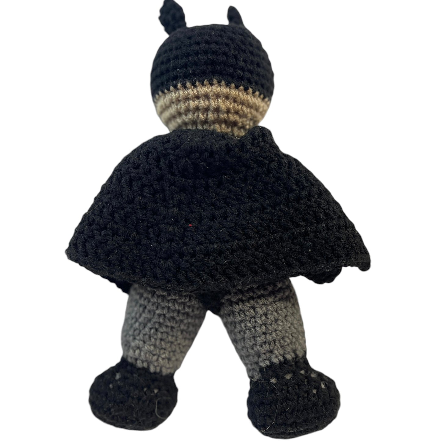 Crocheted 12" Batman Plush Doll with Cape and Insignia in Excellent Preowed Condition