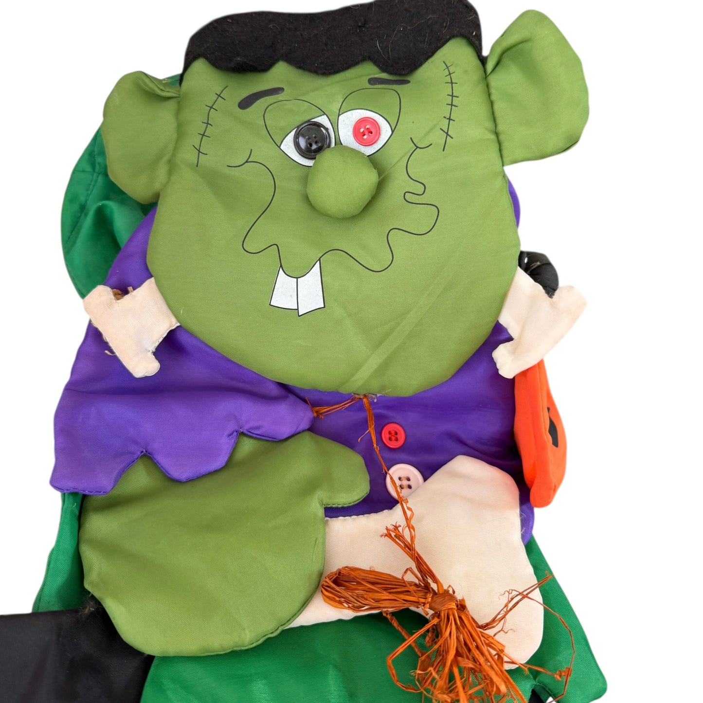 Frankenstein Nylon Decorative Windsock Whimsical Halloween Decoration by Dandee, Preowned
