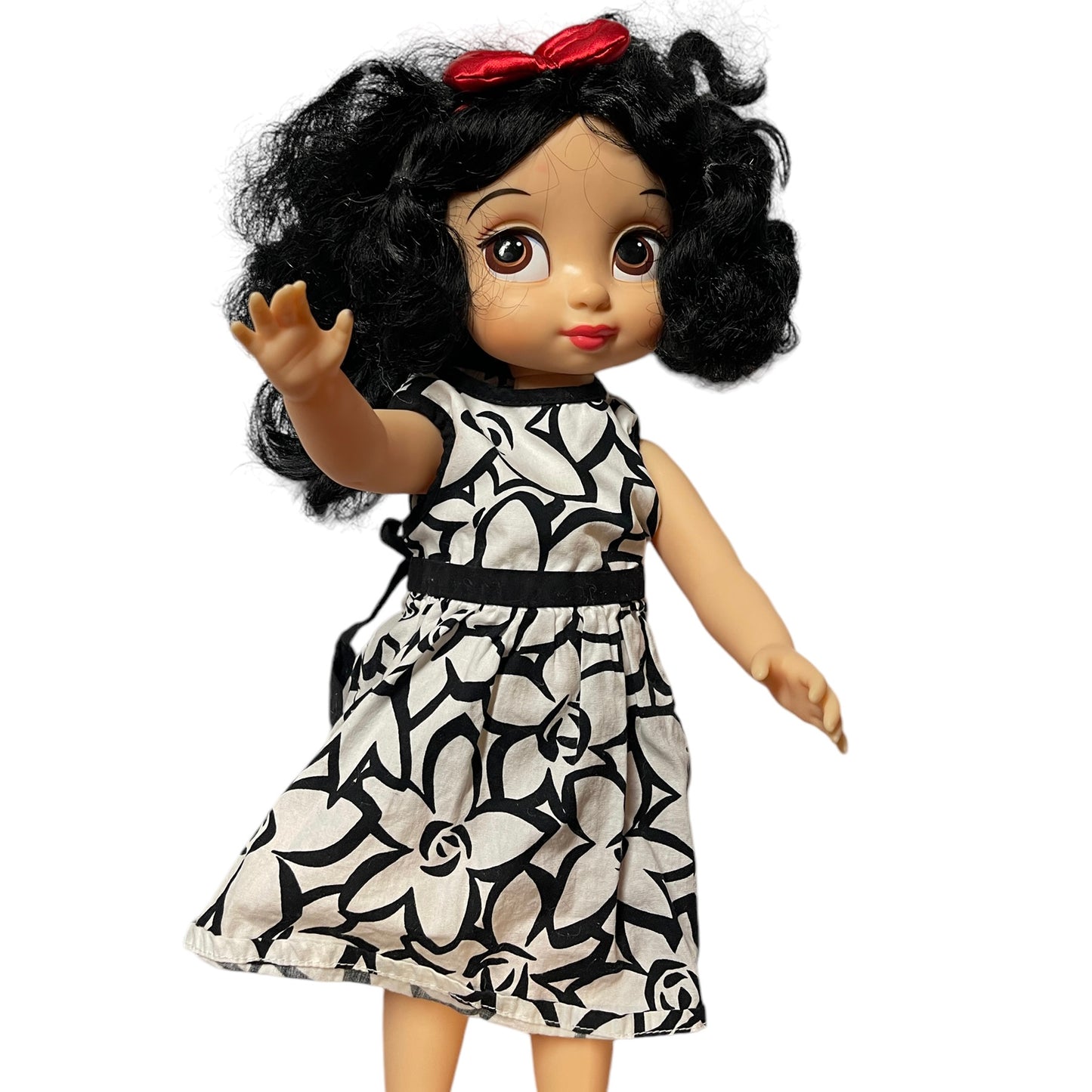 Disney Snow White 15" Animator Princess Toddler Doll, Huge Brown Eyes, Black Hair & Print Dress