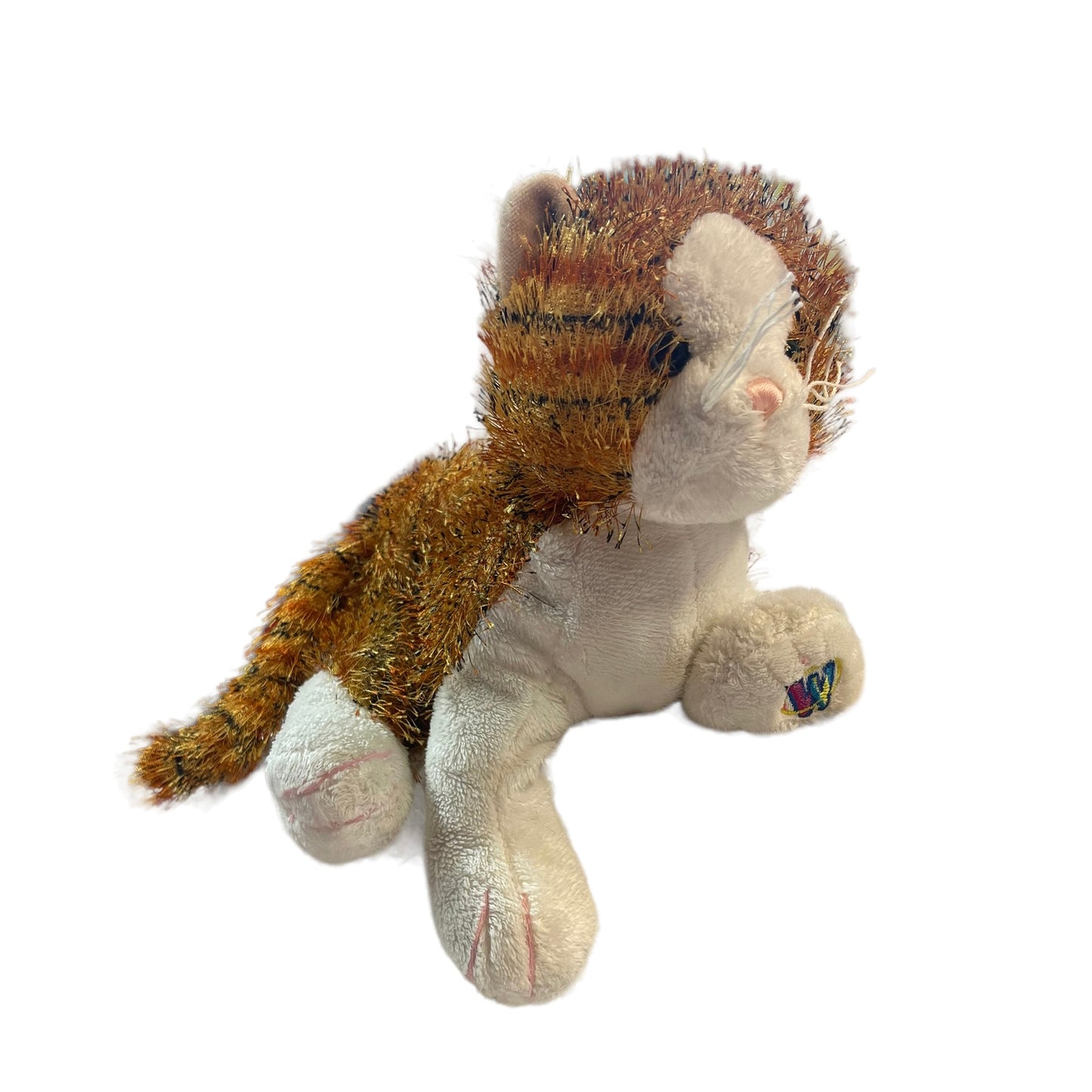 Webkinz Striped Alley Cat Plush, Long Hair, Orange & Black Plush with White, Rainbow W, No Code