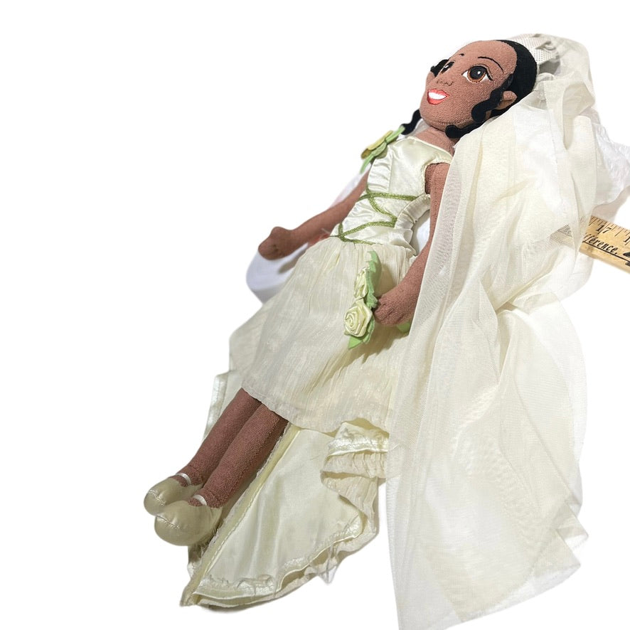 Disney Princess Tiana, The Princess and the Frog 20" Stuffed Plush Bride Doll. EUC