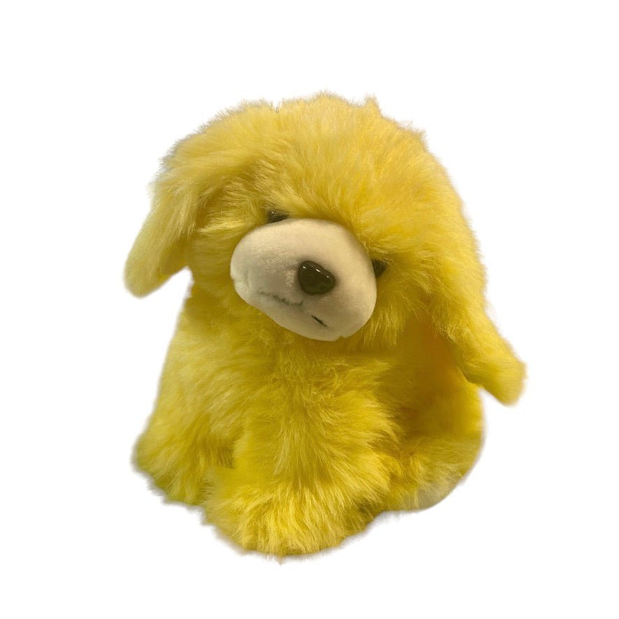 Deep Yellow, Incredibly Cuddly  12" Seated Toy Puppy Dog,  Chunky and Sweet in EUC