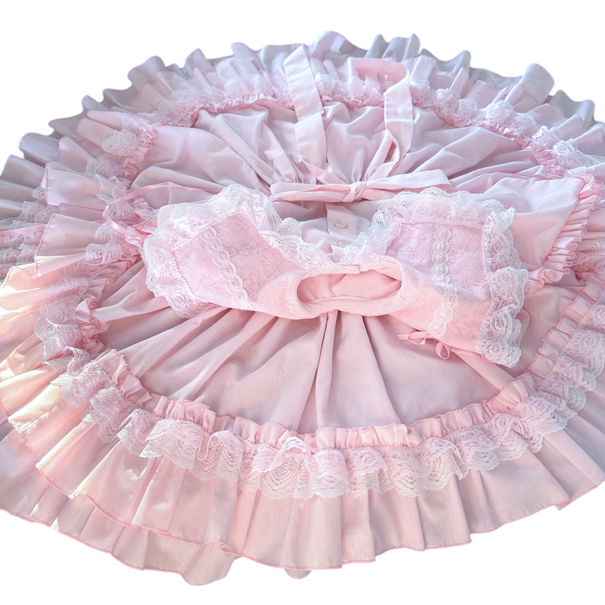 Exquisite Pink Ruffled Circle Dress, Vintage Preowned Size 2T-4T, A Real Treasure! EVC