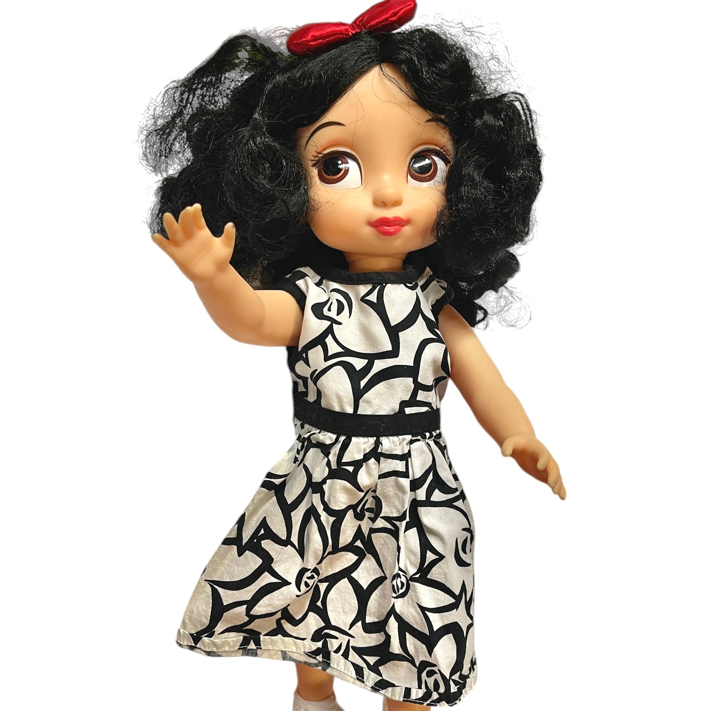 Disney Snow White 15" Animator Princess Toddler Doll, Huge Brown Eyes, Black Hair & Print Dress