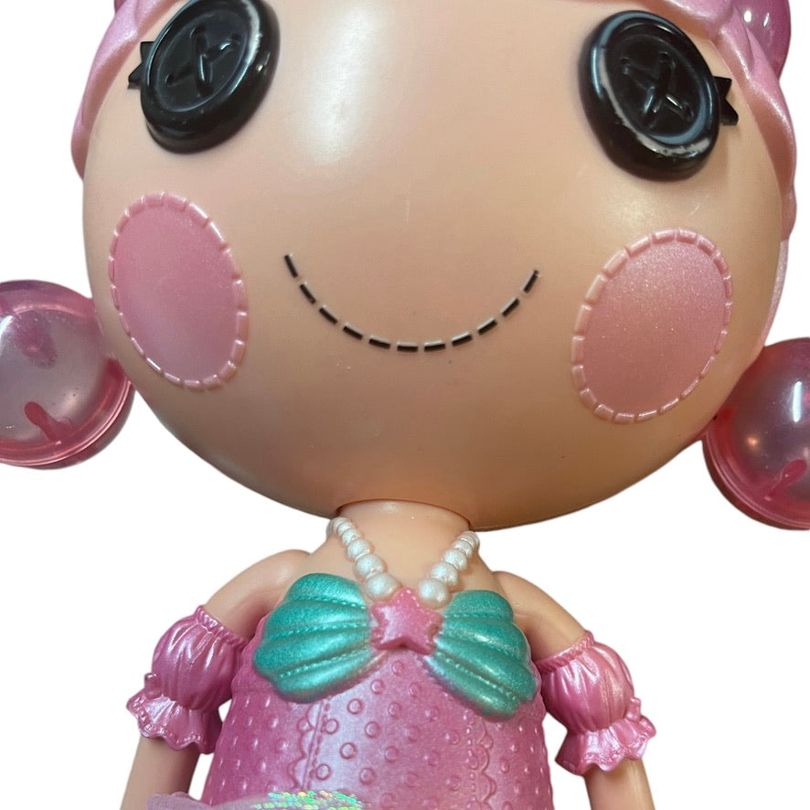 Lalaloopsy Bubbly Mermaid Pearly Seafoam Doll 14" Pink Bubble Hair & Tiara,  Bath Time Fun!