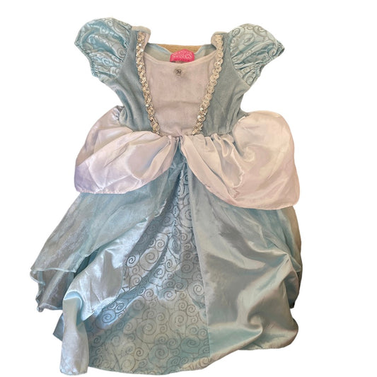 Storybook Wishes Classic Blue Cinderella Ballgown, Chiffon & Satin Overskirts and Silver Trim GUC