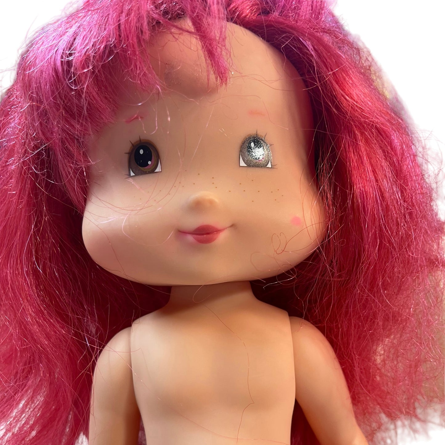 Strawberry Shortcake 15"Vinyl Doll, Long Red Hair & Freckles Wearing Sweet Vintage Nightie