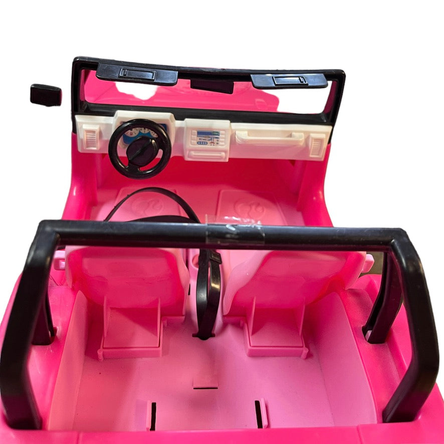 Mattel Barbie Jeep Cruiser, Hot Pink, Black Accents, Pink Seats 2008 Preowned GC