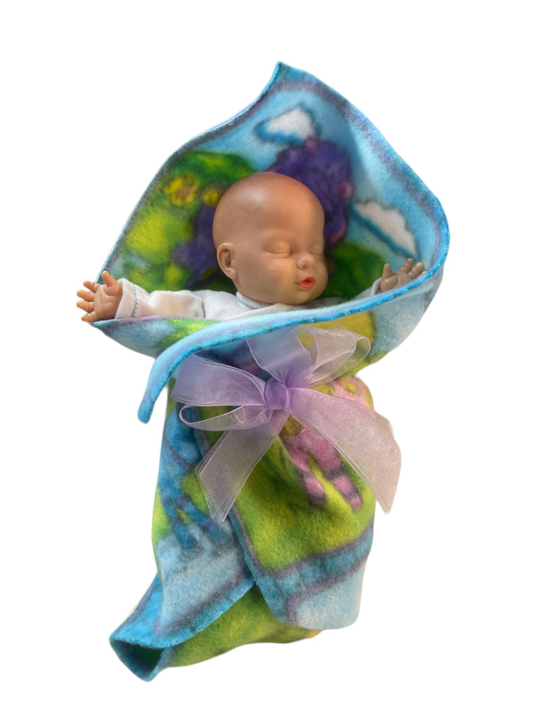 Playmates 11" Sleeping Baby Doll in Sleep Sack and Fleece Blanket