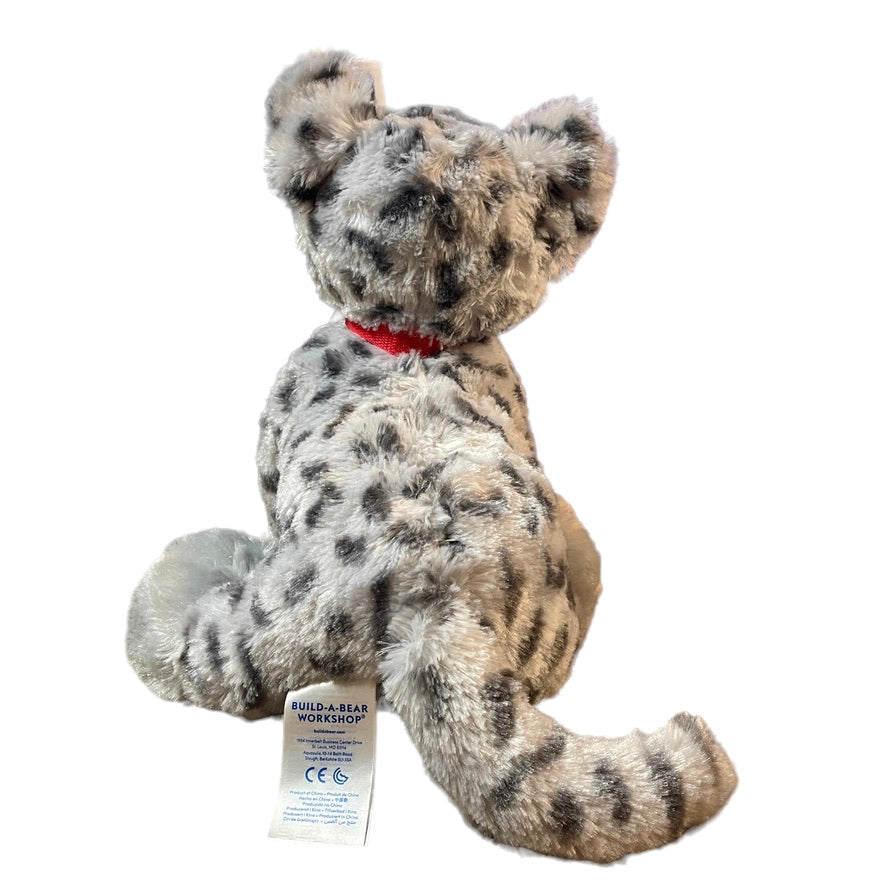 Build A Bear Promise Pets Rescue Grey Spotted Stuffed Cat Kitten, Big Fluffy Paws, Pink Ears