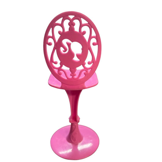 Mattel Barbie Dollhouse Furniture Hot Pink Kitchen Chair/Bar Stool in GUC