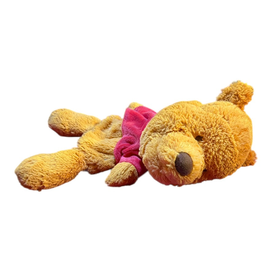Vintage Winnie the Pooh Hand Puppet/Lovey 13" Yellow Plush & Classic Red Tummy Shirt