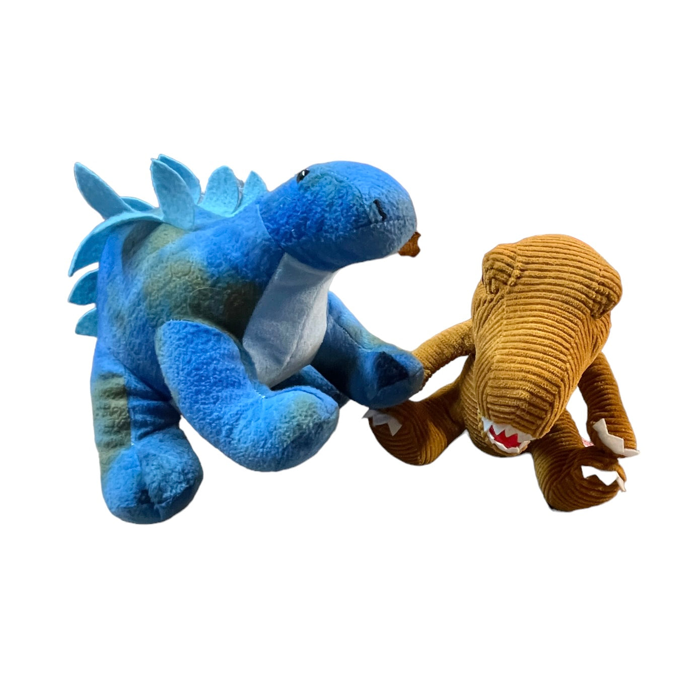 Kid's Connect 14" Blue Stegasaurus, 9" Corduroy Plush Soft Toy T-Rex in GUC