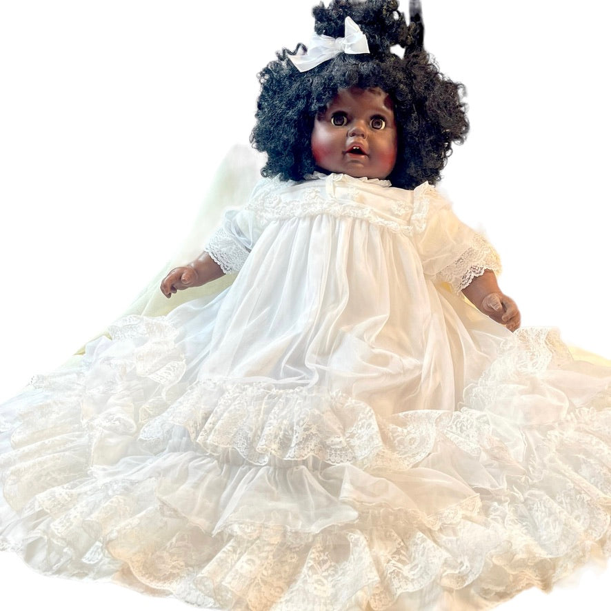 Gorgeoous 26" African American Baby Doll with Brown Sleepy Eyes, Luxurious Hair