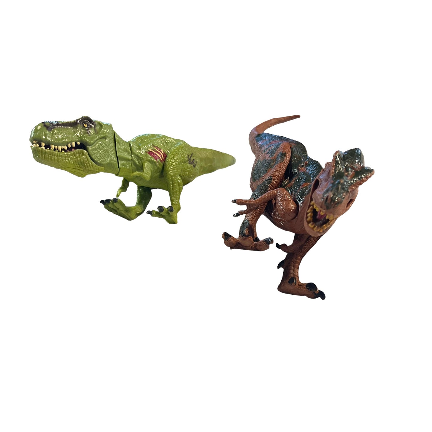 T-Rex Lot of 2 Jurassic World Hasbro Battle Wound Damage Dinosaur Chomps & 8" Poseable Dino Toy