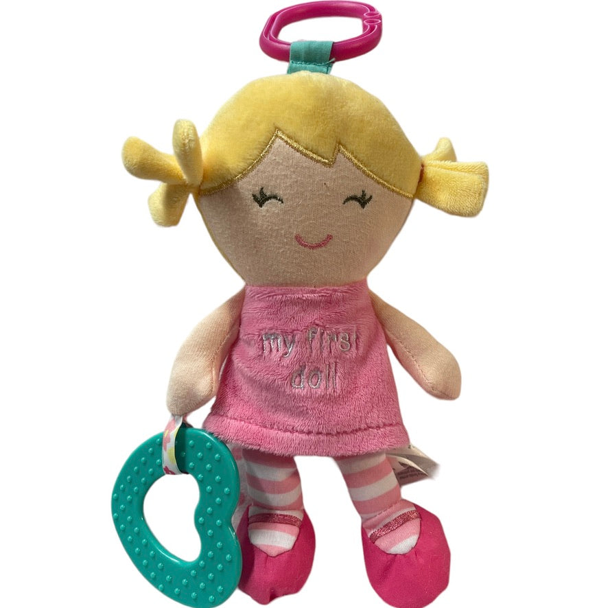 Carter's My First Doll 8" Velvety Soft Doll with Teether and Hanging Ring