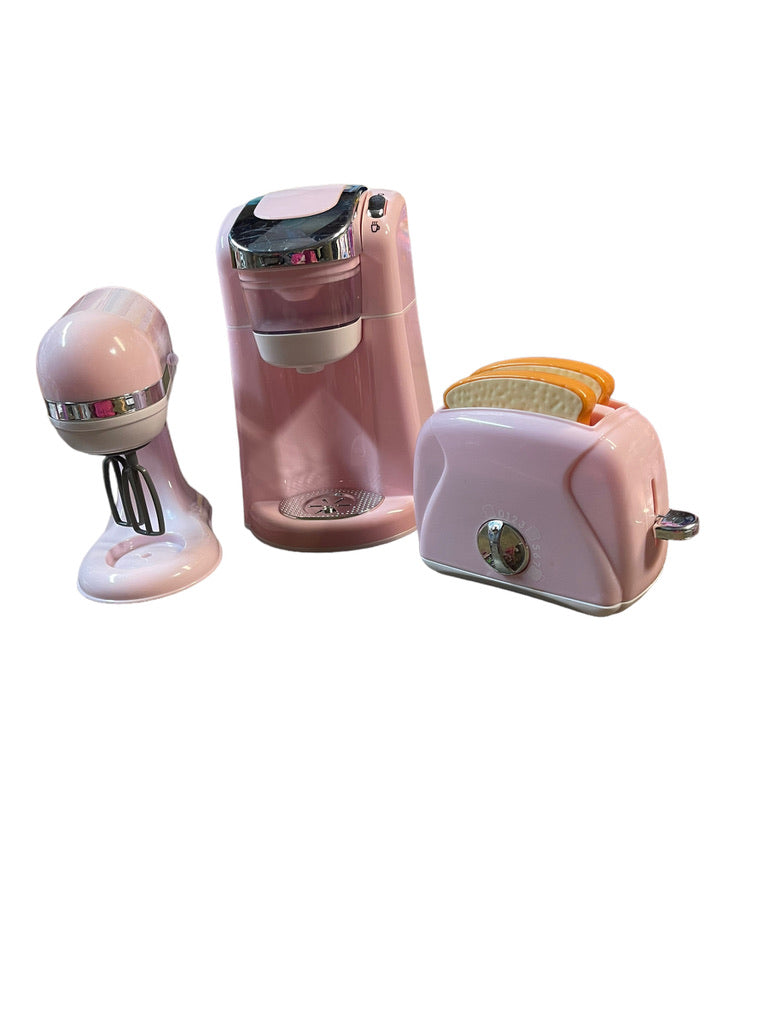 Pink Playgo Gourmet CoffeeMaker, Toaster & Mixer