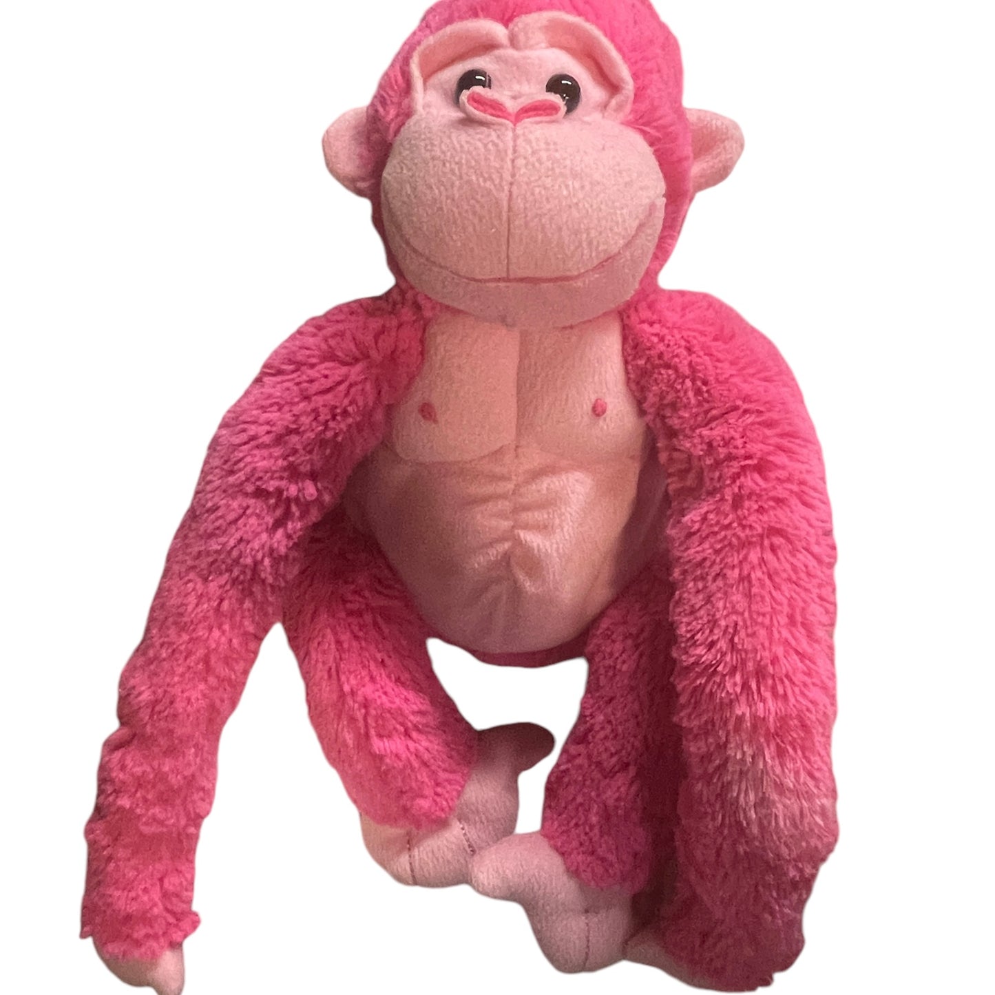 Animal Alley 14" Hot Pink Hanging Gorilla/Ape Stuffed Animal Plush, Long Arms- Hook& Loop