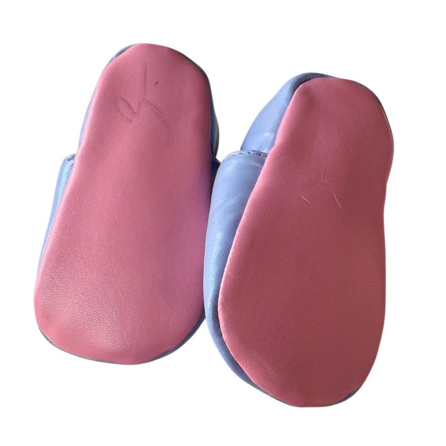 'Winnie' by George Lavender & Pink Faux Leather Butterfly Slippers Children's Size 2 in EUC
