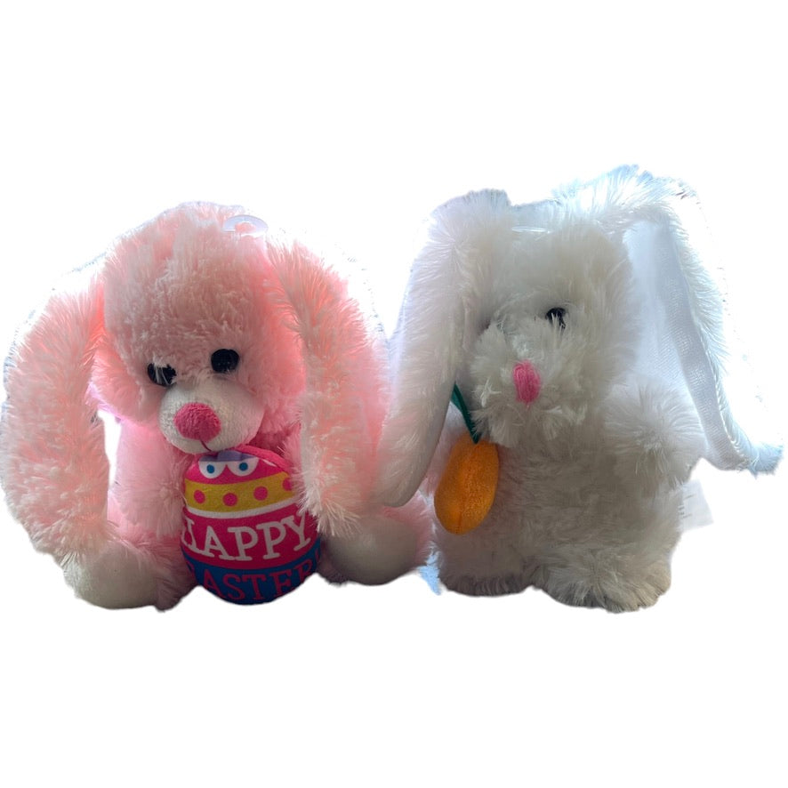 Two Sweet Bunny Rabbit Cuddly Stuffed Animal Plush with Easter Surprises