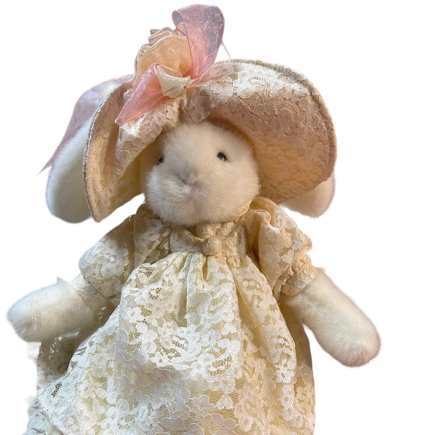 Russ Easter HONEYSUCKLE Vintage Bunny Rabbit In Cream Victorian Lace